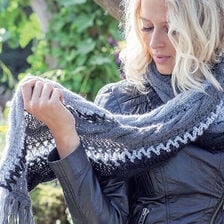 X-Dzianie szala w kształcie