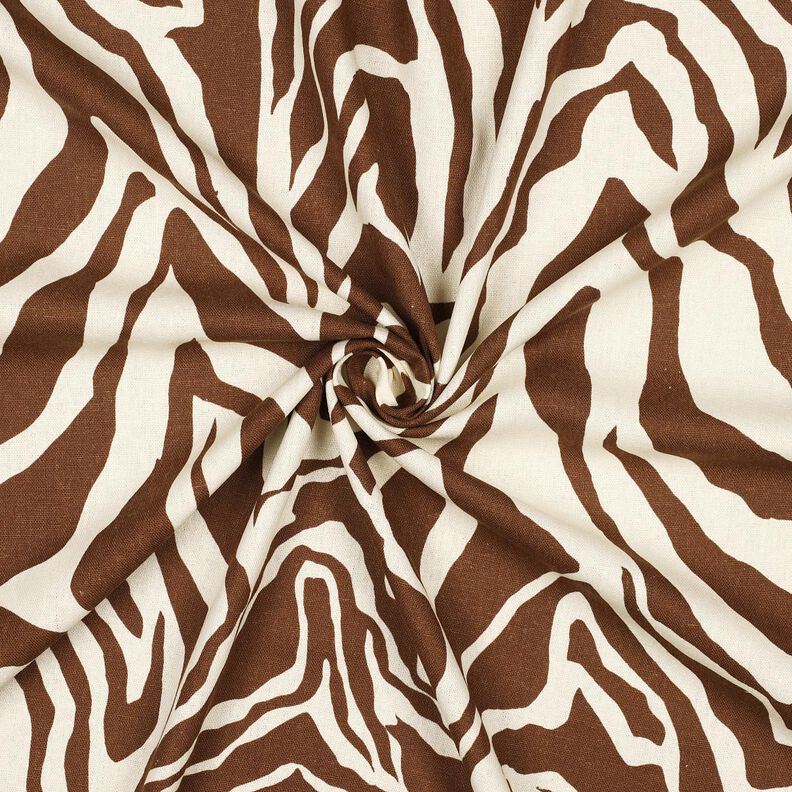Mieszanka wiskozy i lnu Zebra – mleczna biel/kasztanowy brąz,  image number 3