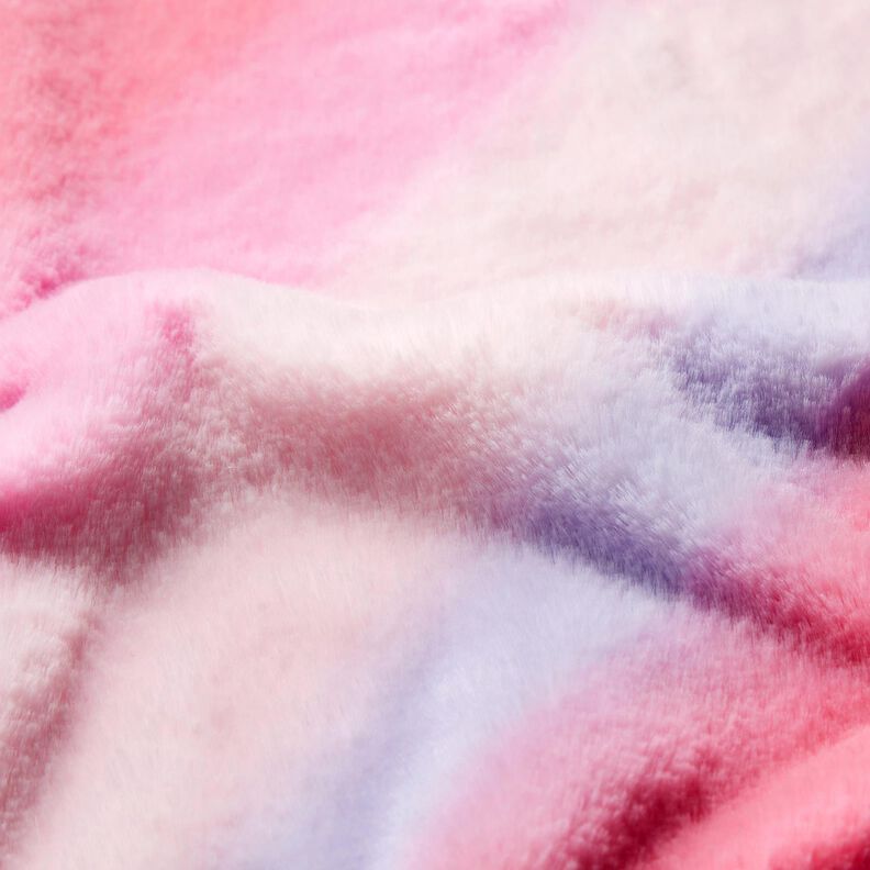 Sztuczne futerko ukośny gradient – róż/liliowy,  image number 3