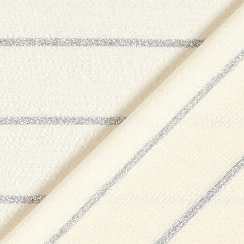 Dżersej w szerokie, błyszczące paski &ndash; biel/srebrny metaliczny,  image number 5