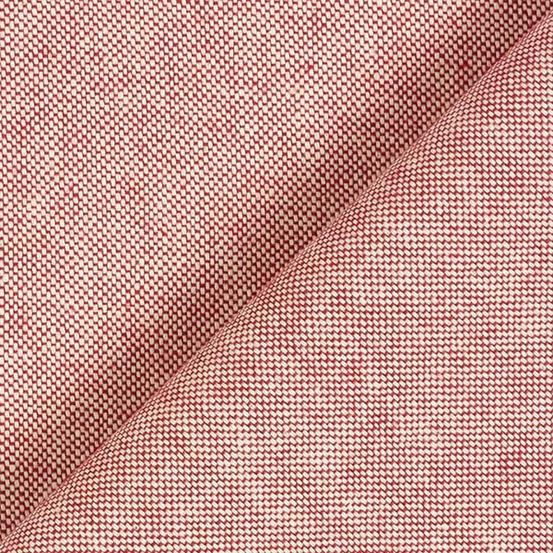 Tkanina dekoracyjna half panama chambray z recyklingu – czerwień karminowa/naturalny,  image number 3