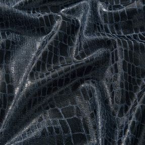 Wiskozowy denim o gadów – czarnoniebieski, 