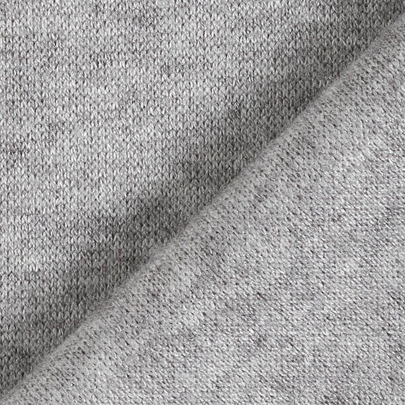 Dzianina swetrowa Mieszanka z wiskozą Melanż – srebrnoszary,  image number 3