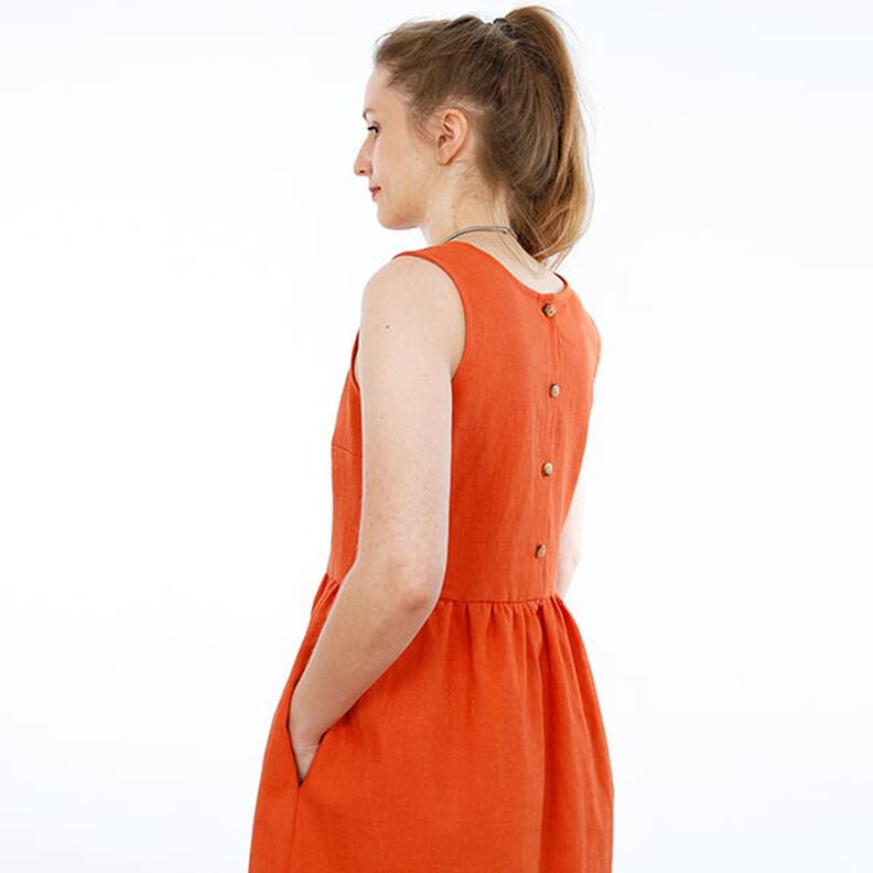 FRAU ADELE – sukienka na ramiączkach z zapięciem na guziki na plecach, Studio Schnittreif  | XXS - ,  image number 3