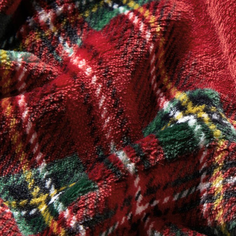 Miękki polar klasyczna krata – ciemnoczerwony/zielony jodłowy,  image number 2