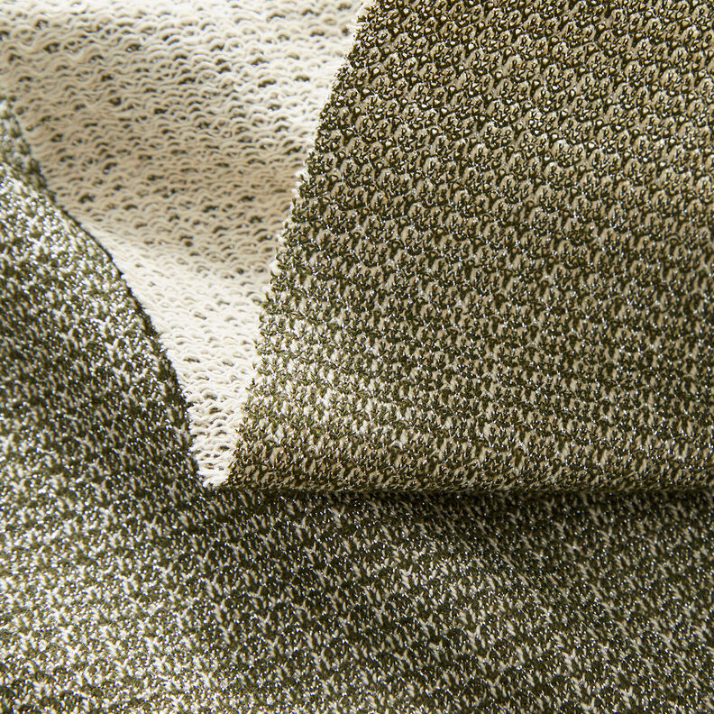 French Terry z brokatem – khaki,  image number 3