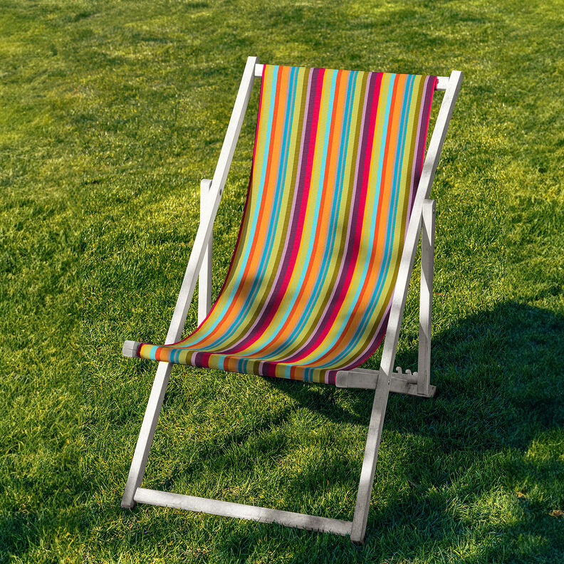 Outdoor Tkanina na leżaki Podłużne paski 44 cm – jagodowy/pomarańcza,  image number 5