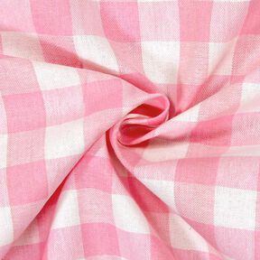 Tkanina bawełniana Kratka Vichy 1,7 cm – róż/biel, 