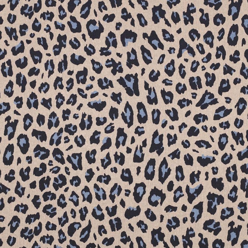 Mieszanka wiskozy i lnu panterka | Poppy Fabrics – nerkowiec/ciemnogranatowy,  image number 1