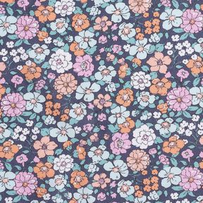 GOTS Popelina bawełniana ukwiecona łąka | Poppy Fabrics – szary łupek, 
