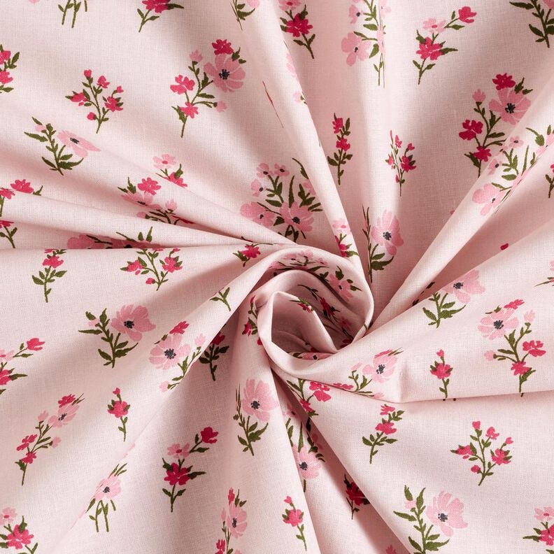 Tkanina bawełniana Kreton kwiaty mini – różowy/intensywny róż,  image number 3