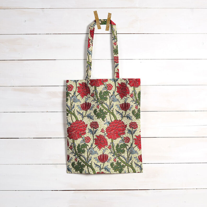 Tkanin dekoracyjna Gobelin artystyczne piwonie – jasnobeżowy/czerwień karminowa,  image number 10