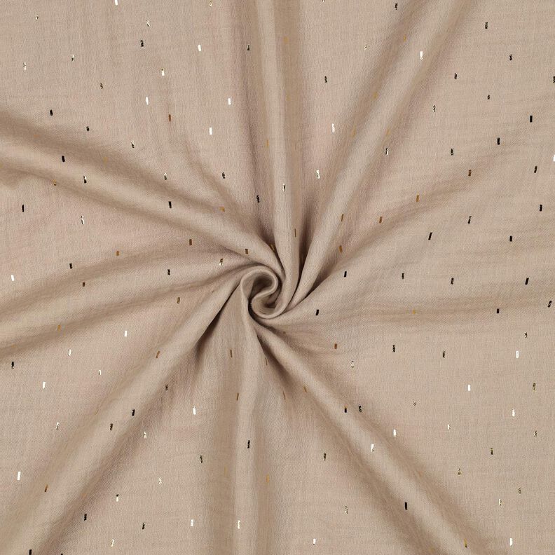 Muślin / Tkanina double crinkle prostokąt Nadruk foliowy | Poppy Fabrics – zawilec/złoty metaliczny,  image number 3