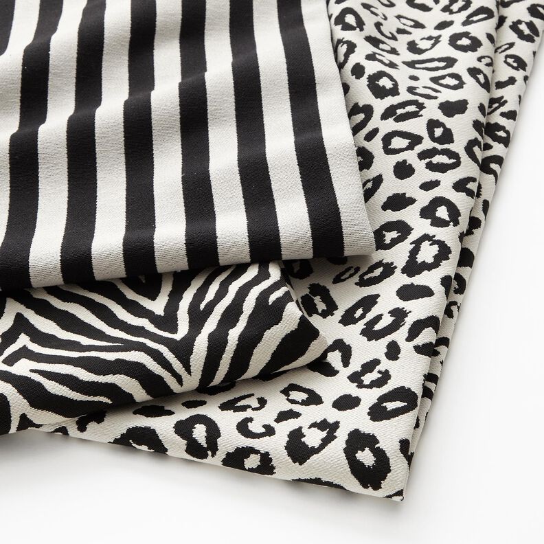 Tkanin dekoracyjna Żakard zebra – kość słoniowa/czerń,  image number 5
