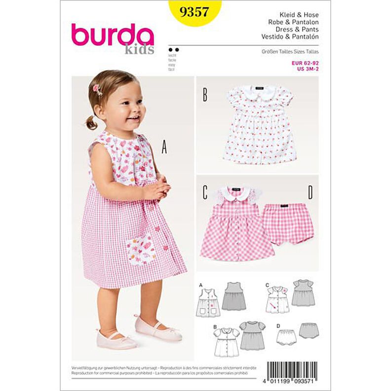 Sukienka niemowlęca / Spodenki, Burda 9357,  image number 1