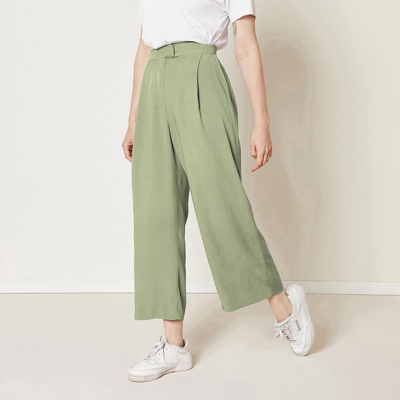 Tkanina lniana mieszanka ramii, średnia – zieleń trzcinowa,  image number 8