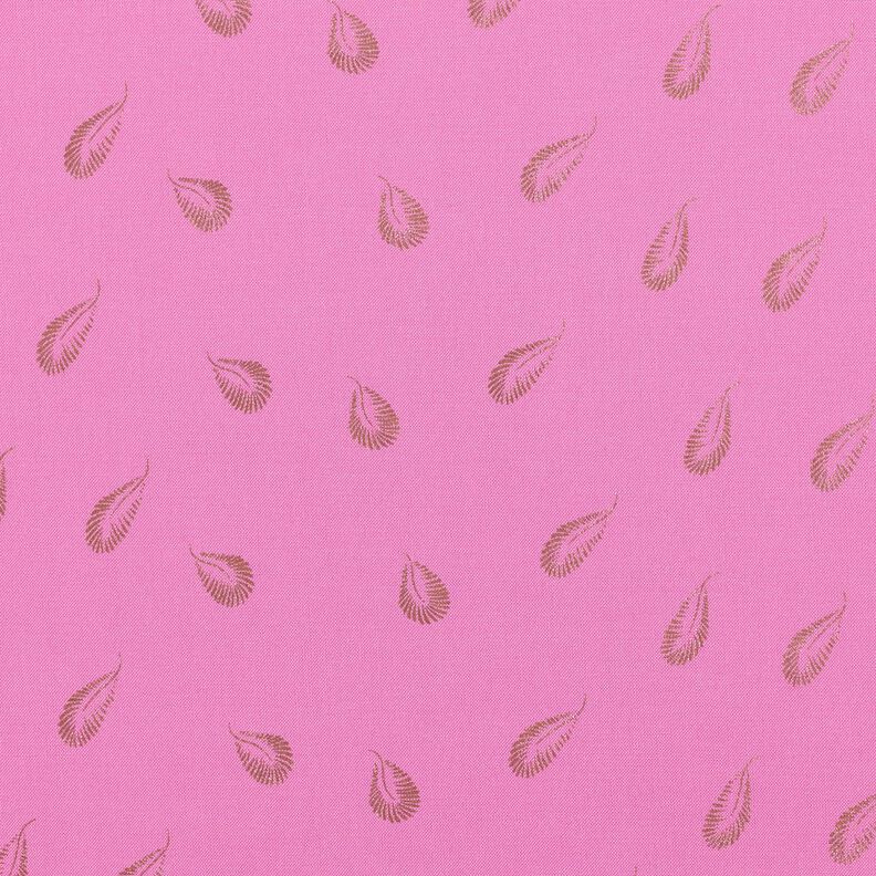 Tkanina wiskozowa z nadrukiem foliowym w pióra – pink,  image number 1