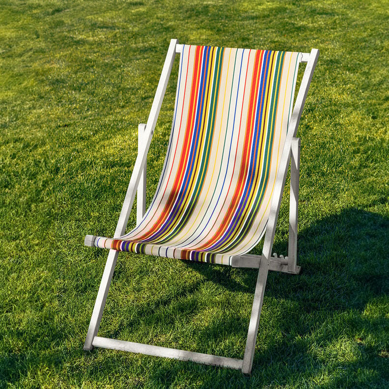 Outdoor Tkanina na leżaki Podłużne paski 44 cm – naturalny,  image number 5