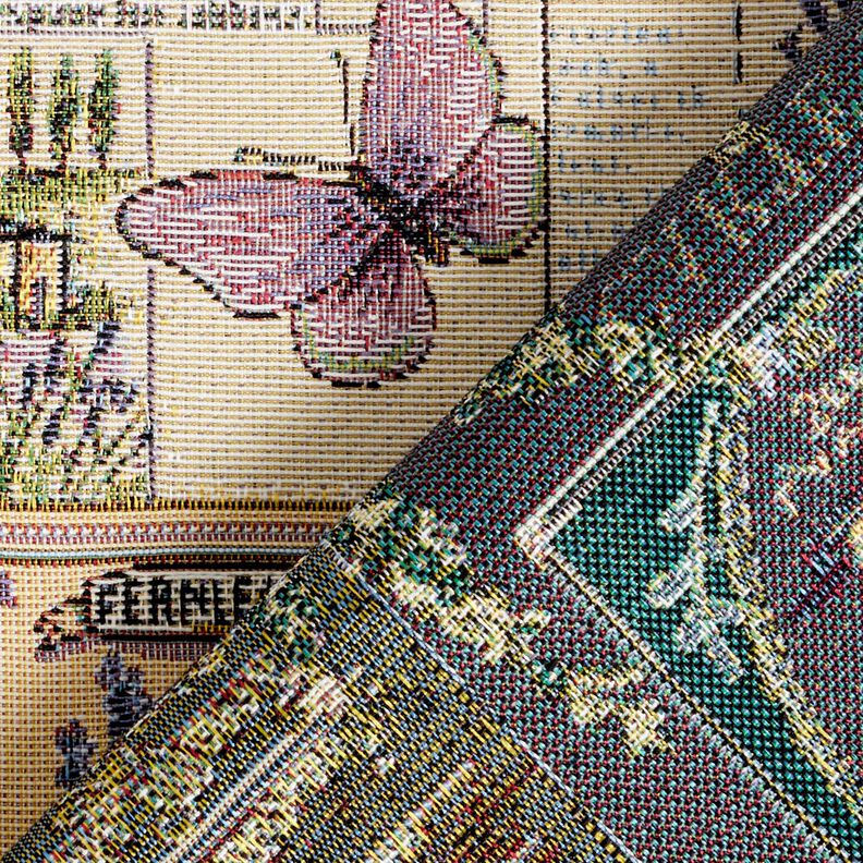 Tkanin dekoracyjna Gobelin kolaż lawendowy – naturalny/liliowy,  image number 4