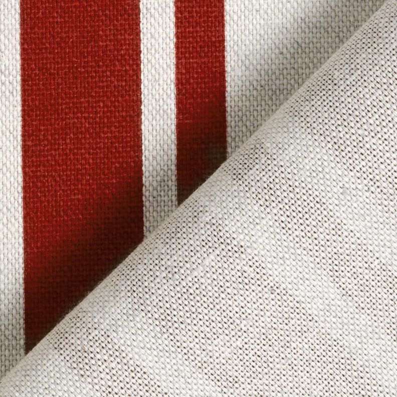 Tkanin dekoracyjna Panama Szerokie pasy – czerwień karminowa/mglisty szary,  image number 4