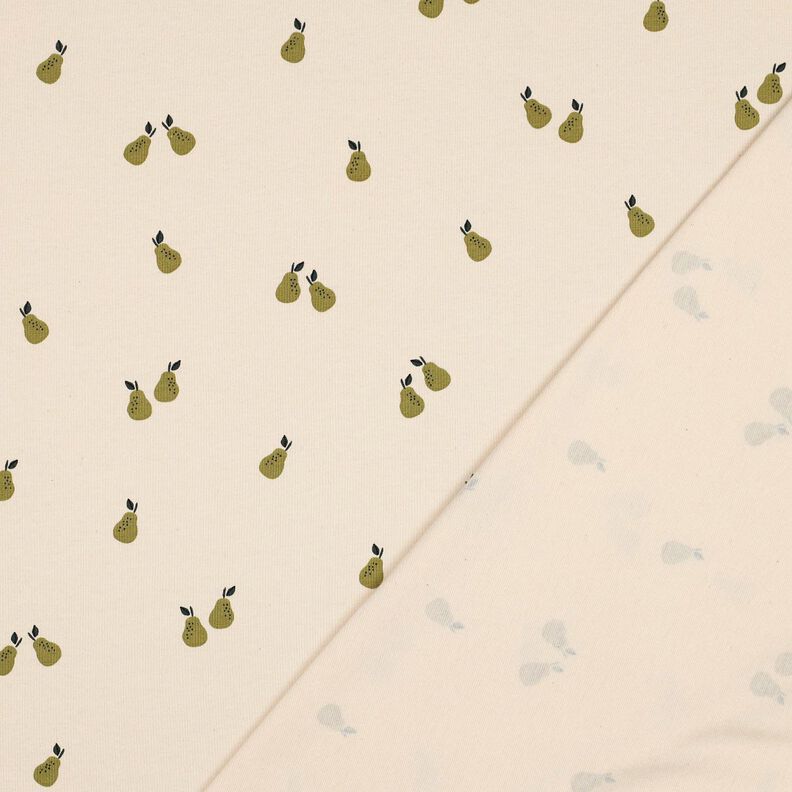 GOTS Dżersej bawełniany gruszki | Poppy Fabrics – jasnobeżowy/jasna oliwka,  image number 4
