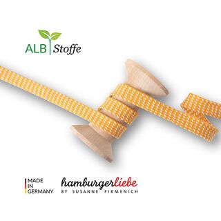 Sznurek pleciony eko Twist Me Dots [ 15 mm ] | Albstoffe – pomarańcza/biel, 
