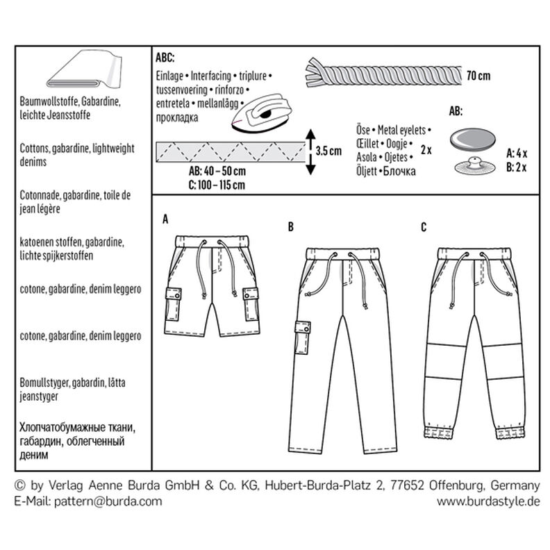Spodnie dziecięce | Szorty, Burda 9354 | 116 - 158,  image number 7