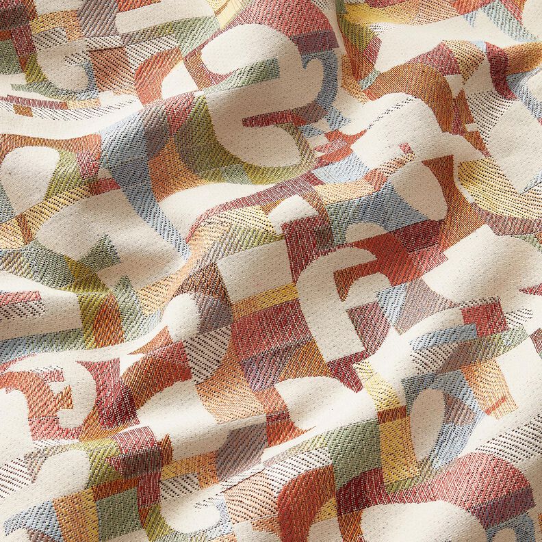 Tkanin dekoracyjna Gobelin kolorowe kształty – jasnobeżowy/jasna żółć,  image number 2