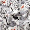 Dzianina dresowa drapana abstrakcyjne zwierzęta leśne nadruk cyfrowy – mglisty szary,  thumbnail number 2