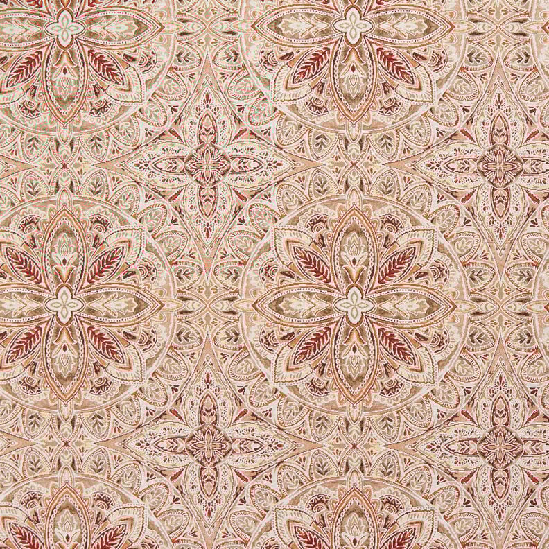 Tkanin dekoracyjna Gobelin delikatna mandala – mleczna biel/brąz,  image number 1