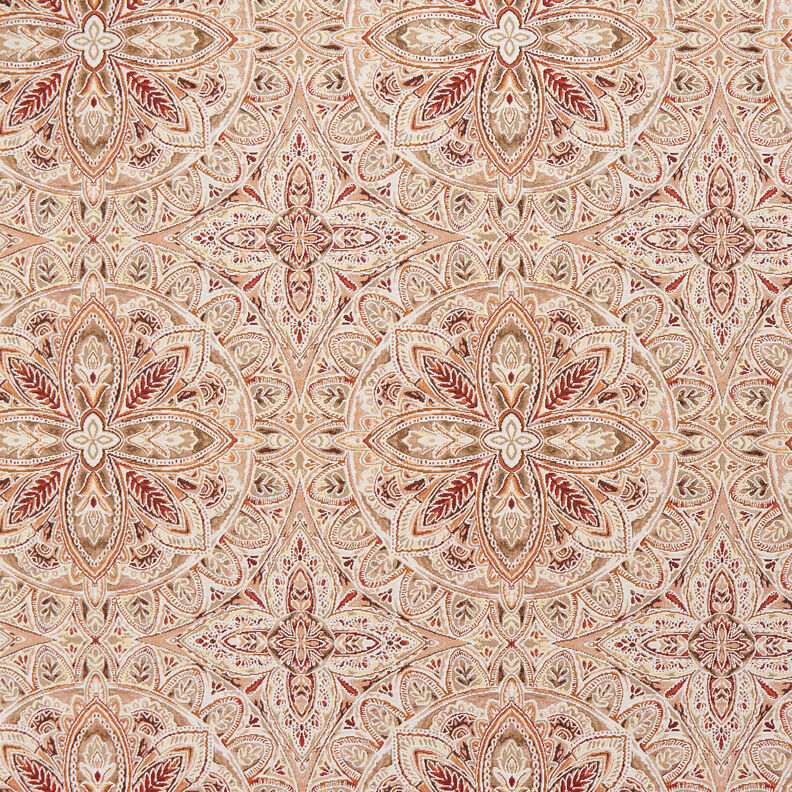 Tkanin dekoracyjna Gobelin delikatna mandala – mleczna biel/brąz, image number 1