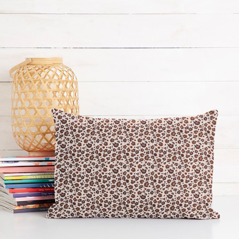 Tkanina bawełniana Kreton duże cętki lamparta – średni brąz/jasnobeżowy,  image number 6