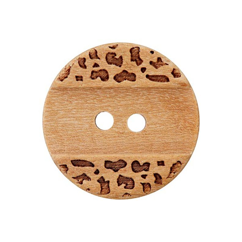 Guzik drewniany, 2 dziurki  – beż,  image number 1