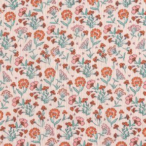 Muślin / Tkanina double crinkle ukwiecona łąka | Poppy Fabrics – różowy, 