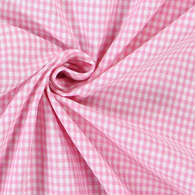 Tkanina bawełniana Kratka Vichy 0,2 cm – róż/biel,  image number 2