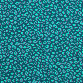 Bawełna powlekana abstrakcyjna panterka | Poppy Fabrics – petrol/lilia, 