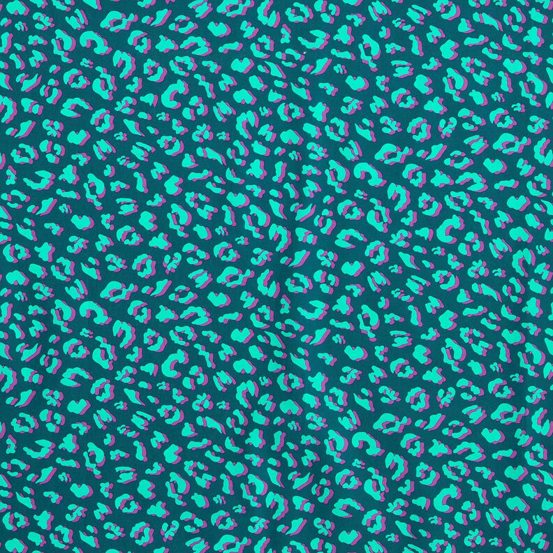 Bawełna powlekana abstrakcyjna panterka | Poppy Fabrics – petrol/lilia, image number 1