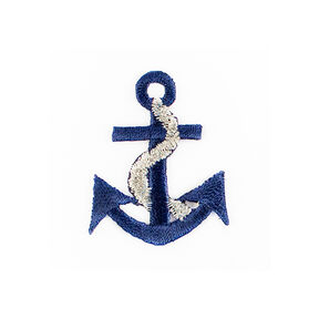 Aplikacja kotwica [ 4 x 3,2 cm ] – srebro/błękit, 