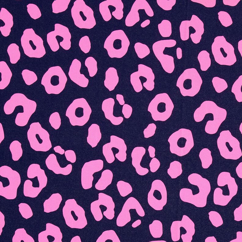 Dzianina dresowa pętelkowa French Terry o wyglądzie dżinsu z neonowym wzorem w panterkę –,  image number 1