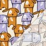 Dżersej bawełniany psy z klapniętymi uszami | Poppy Fabrics – mleczna biel,  thumbnail number 4