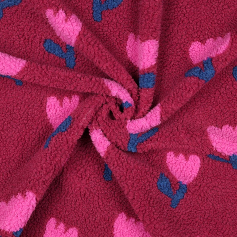 Puszysty plusz tulipany | Poppy Fabrics – czerwień karminowa, image number 3