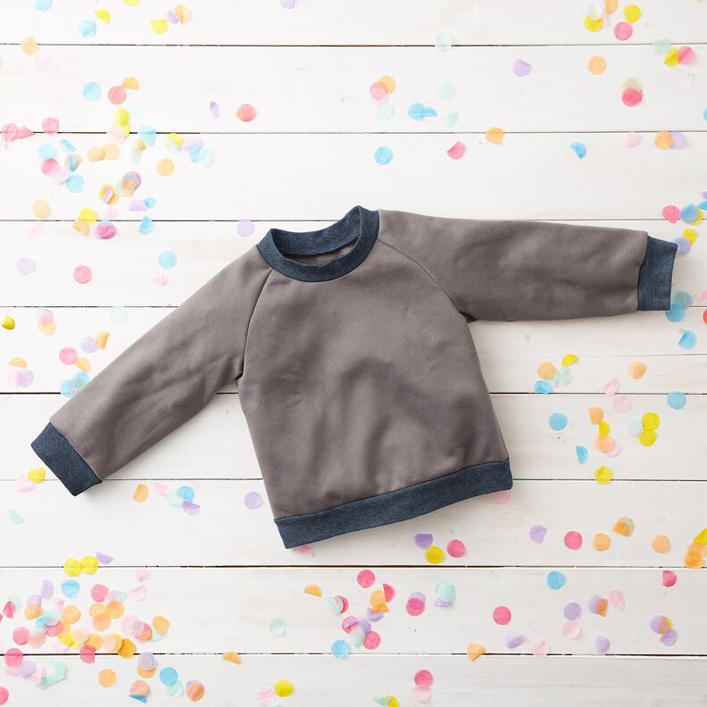 2x2 Dzianina ściągaczowa Melanż – dżins,  image number 7