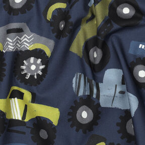 Popelina bawełniana monster trucki | Poppy Fabrics – granat, 