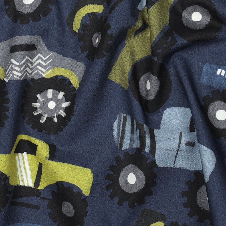 Popelina bawełniana monster trucki | Poppy Fabrics – granat,  image number 2