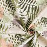 Tkanina bawe?niana Kreton abstrakcyjne rośliny tropikalne – biel/zieleń,  thumbnail number 3