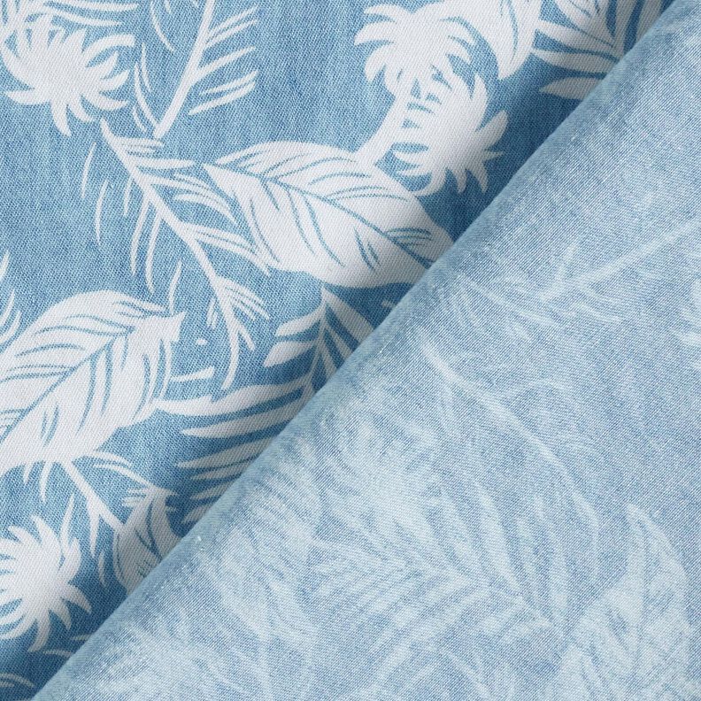 Bawełna chambray w palmy – jasnoniebieski/kość słoniowa,  image number 4