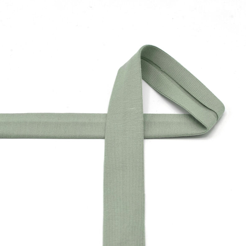 Taśma skośna Dżersej bawełniany [20 mm] – zieleń trzcinowa,  image number 2