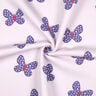 Dzianina dresowa drapana duże motyle | Poppy Fabrics – pastelowy beż/niebieska lilia,  thumbnail number 3