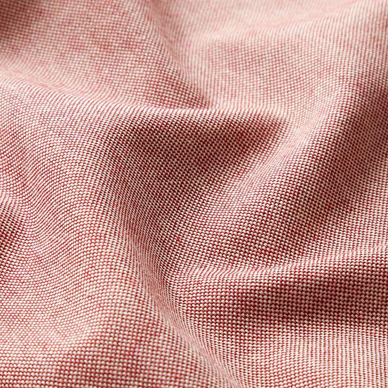 Tkanina dekoracyjna half panama chambray z recyklingu – czerwień karminowa/naturalny,  image number 2