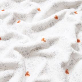 Miękki polar romby i serca – kość słoniowa/miedź, 